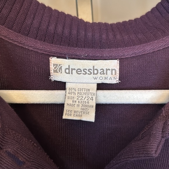 Dress barn matching sweater set with pants in plum size 18/20 top size 22/24 - Picture 7 of 9